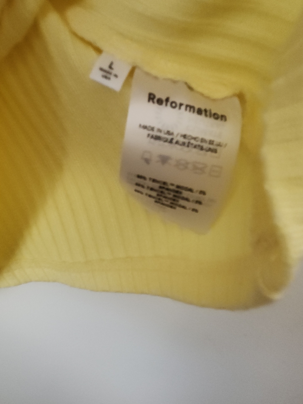 Reformation Yellow Ribbed Tank Top - Picture 5 of 5